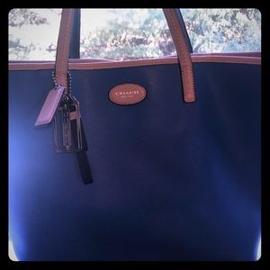 Beautiful blue coach tote approx 8 years old